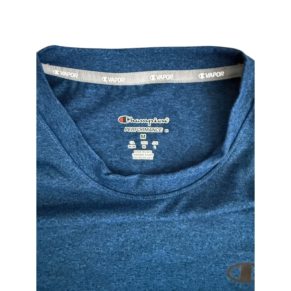 Champion Vapor Performance T Shirt Mens Medium Blue Short Sleeve FreshIQ Tee NWT - Picture 7 of 14